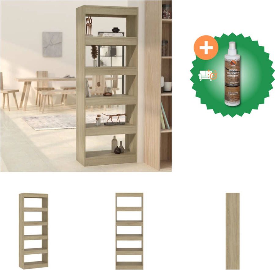 VidaXL Boekenkast kamerscherm 60x30x166 cm spaanplaat sonoma eiken Kast Inclusief Houtreiniger en verfrisser