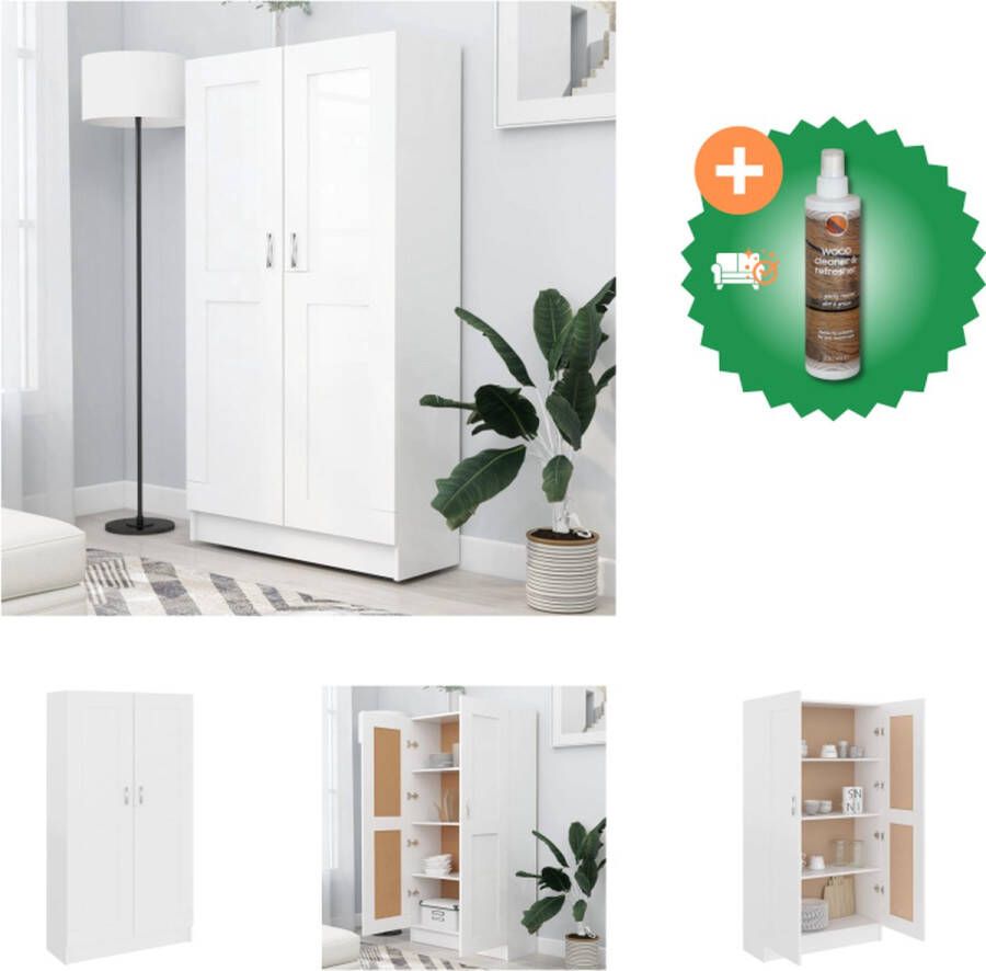 VidaXL Boekenkast Classic 82.5 x 30.5 x 150 cm Wit Kast Inclusief Houtreiniger en verfrisser