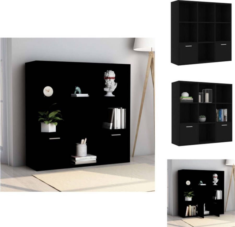 vidaXL Boekenkast Classic 98 x 30 x 98 cm Zwart Kast