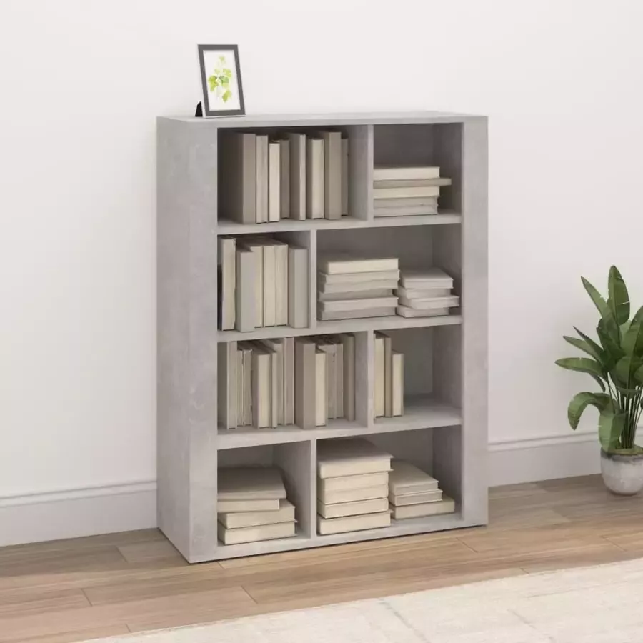 VidaXL Boekenkast Dressoir 80x30x106 cm spaanplaat betongrijs