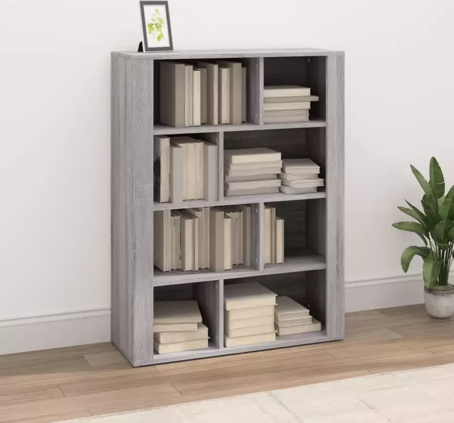 vidaXL Boekenkast Dressoir 80x30x106 cm spaanplaat grijs