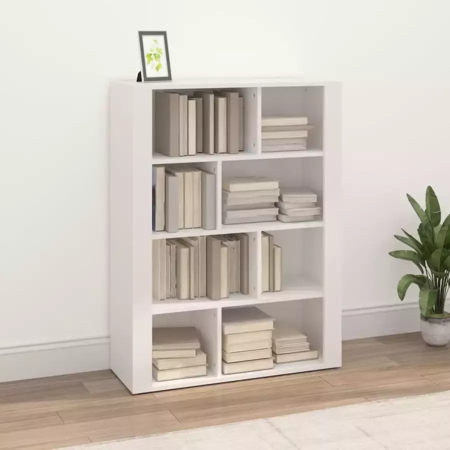 vidaXL Boekenkast Dressoir 80x30x106 cm spaanplaat wit