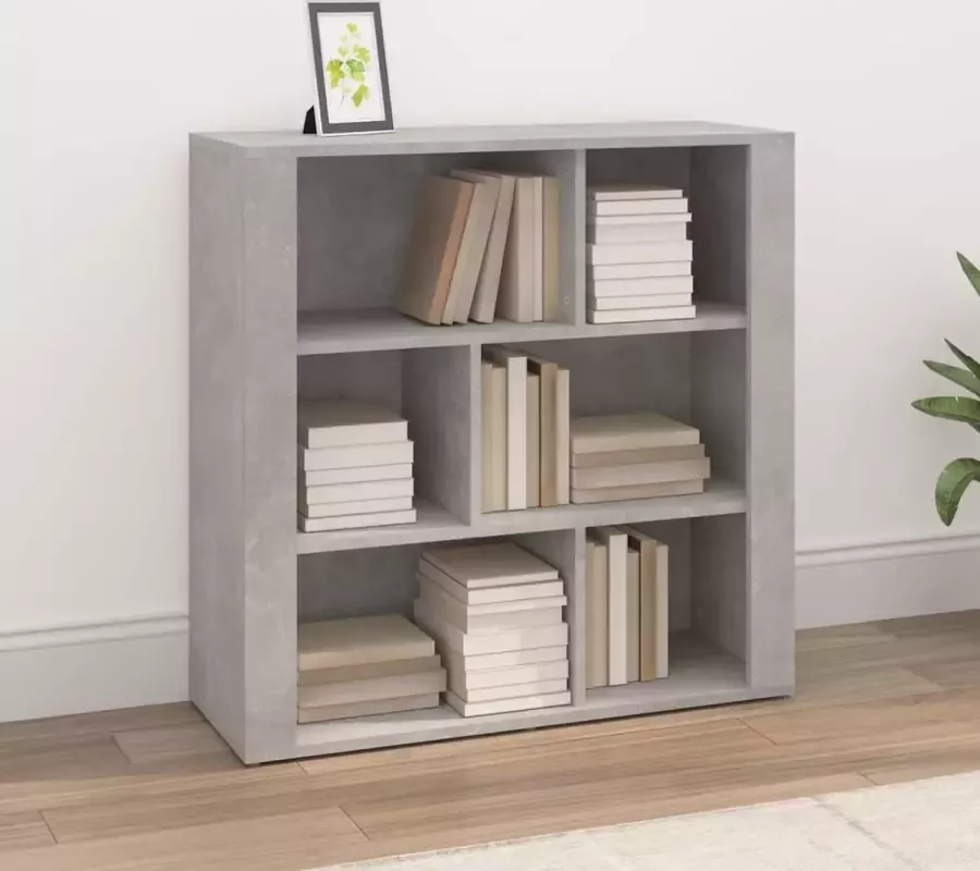 VidaXL Boekenkast Dressoir 80x30x80 cm spaanplaat betongrijs