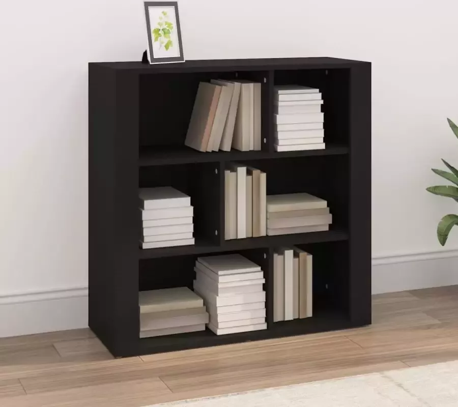 vidaXL Boekenkast Dressoir 80x30x80 cm spaanplaat zwart