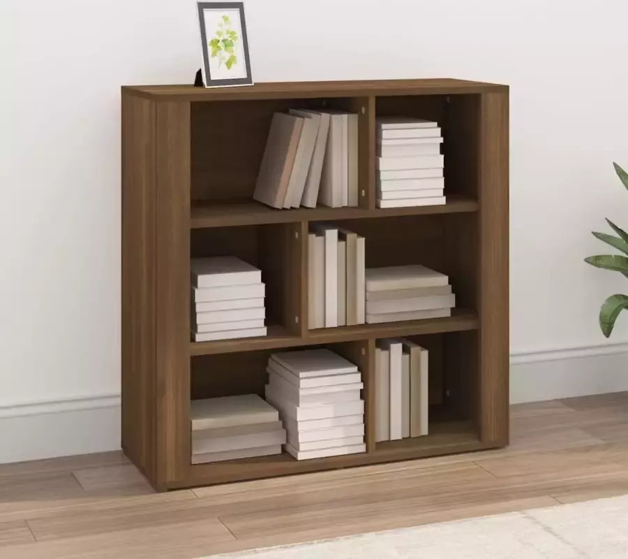 vidaXL Boekenkast Dressoir spaanplaat 80x30x80 cm kleur eiken bruin