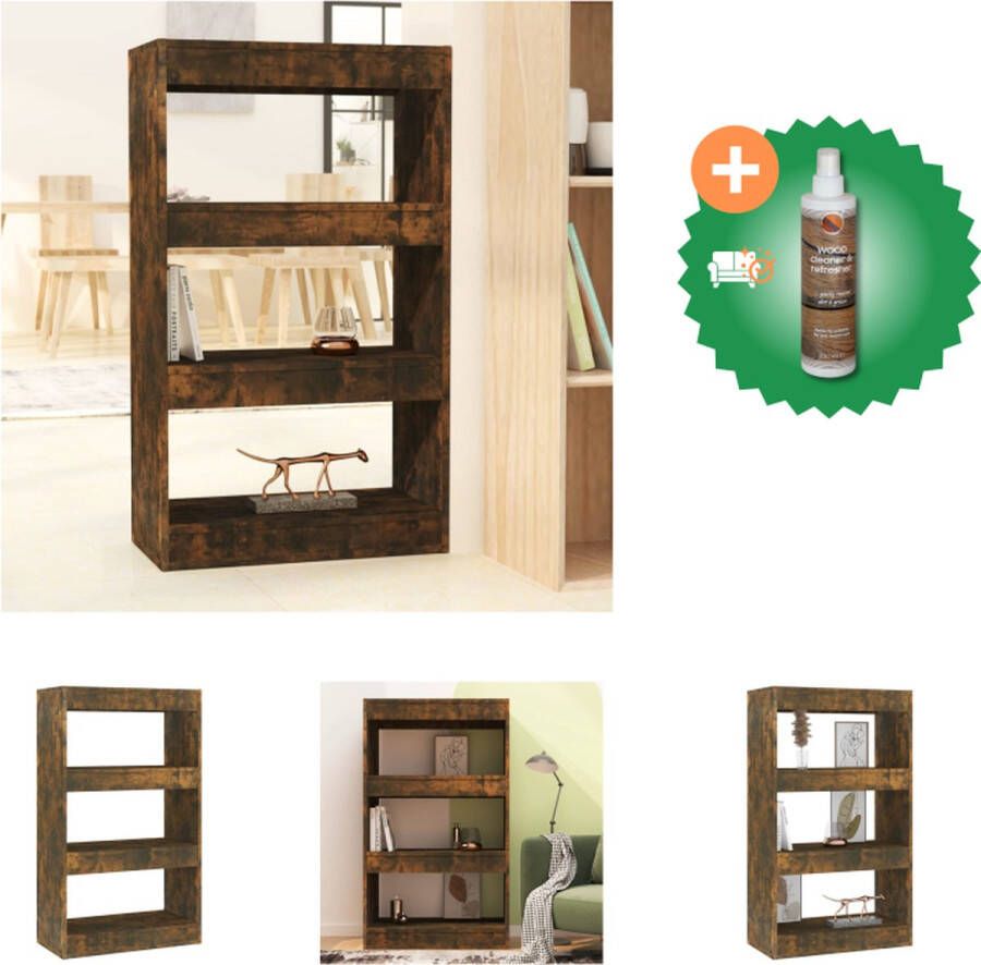 VidaXL Boekenkast kamerscherm 60x30x103 cm spaanplaat gerookt eiken Kast Inclusief Houtreiniger en verfrisser