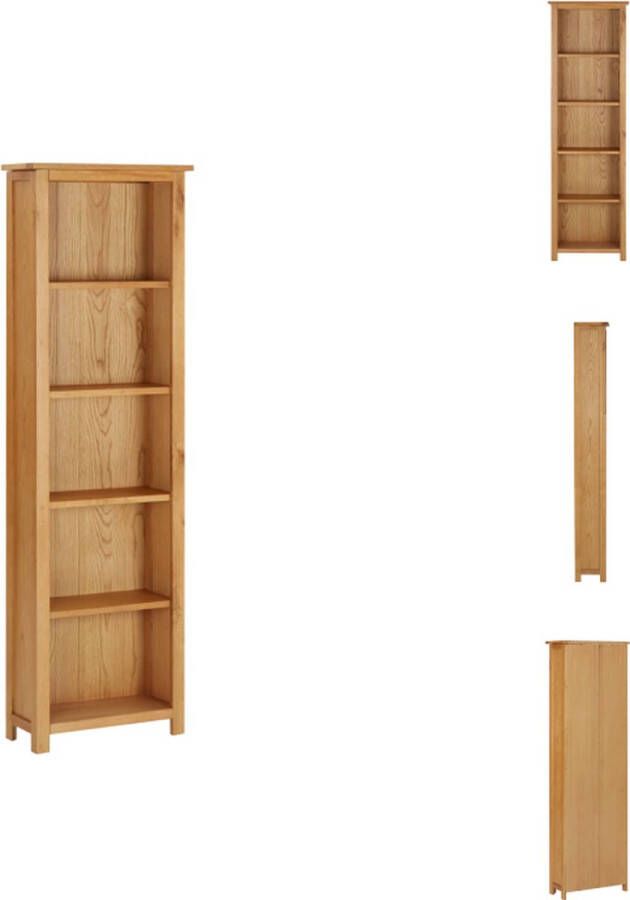 VidaXL Boekenkast Eikenhout 52 x 22.5 x 170 cm 5 schappen Kast