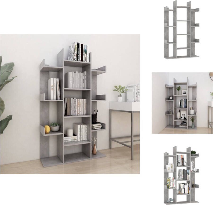VidaXL Boekenkast Boekenkasten Kast Kasten Boekenkast 86x25 5x140 cm bewerkt hout betongrijs