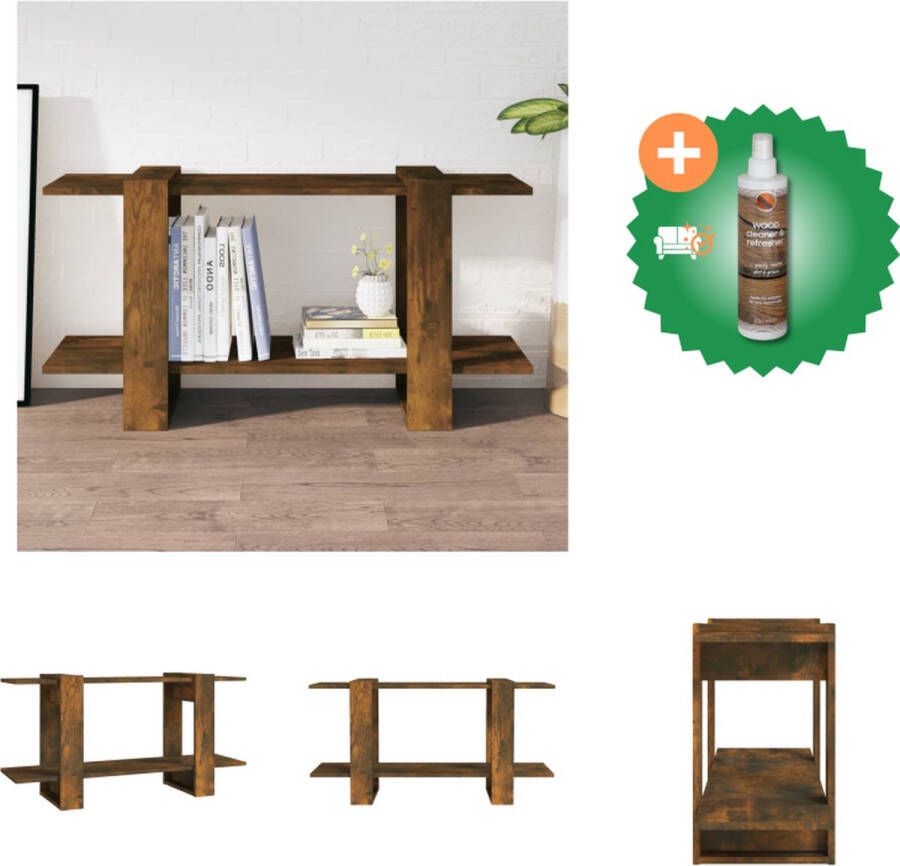 VidaXL Boekenkast 100x30x51 cm bewerkt hout gerookt eikenkleurig Kast Inclusief Houtreiniger en verfrisser