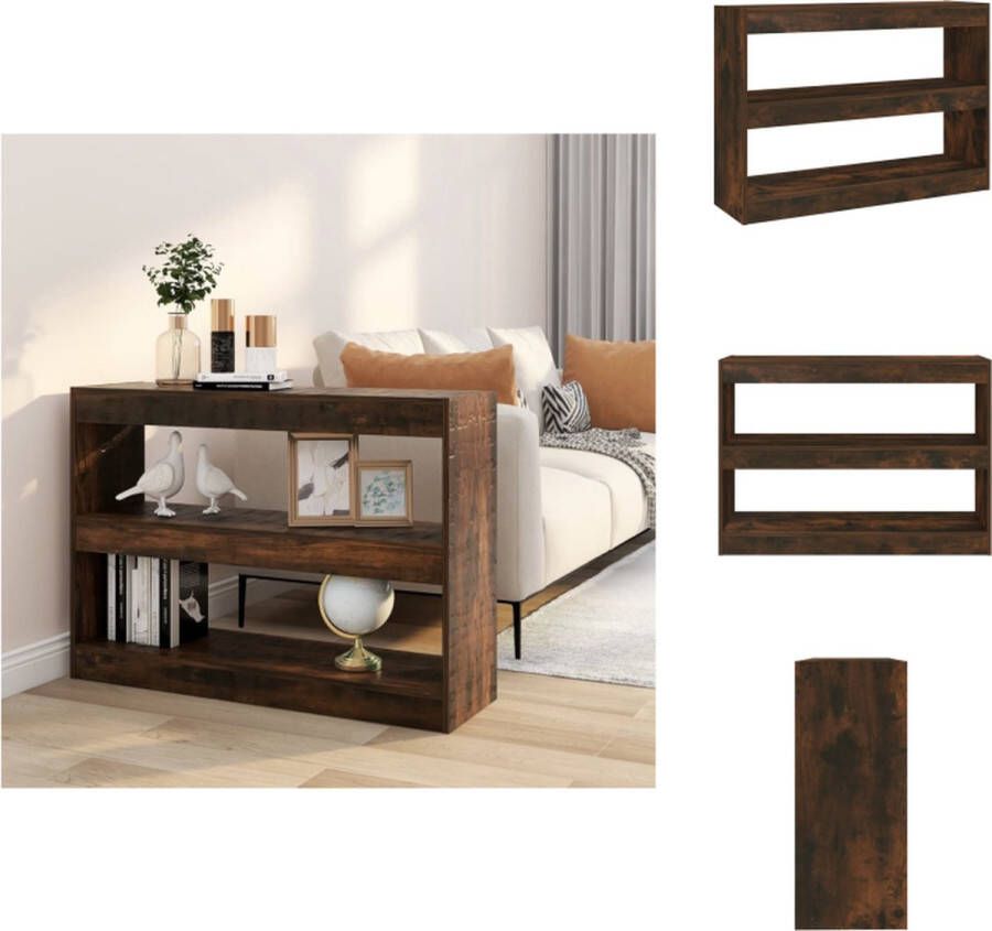 VidaXL Boekenkast Gerookt Eiken 100x30x72 cm Klassiek en praktisch Montage vereist Kast