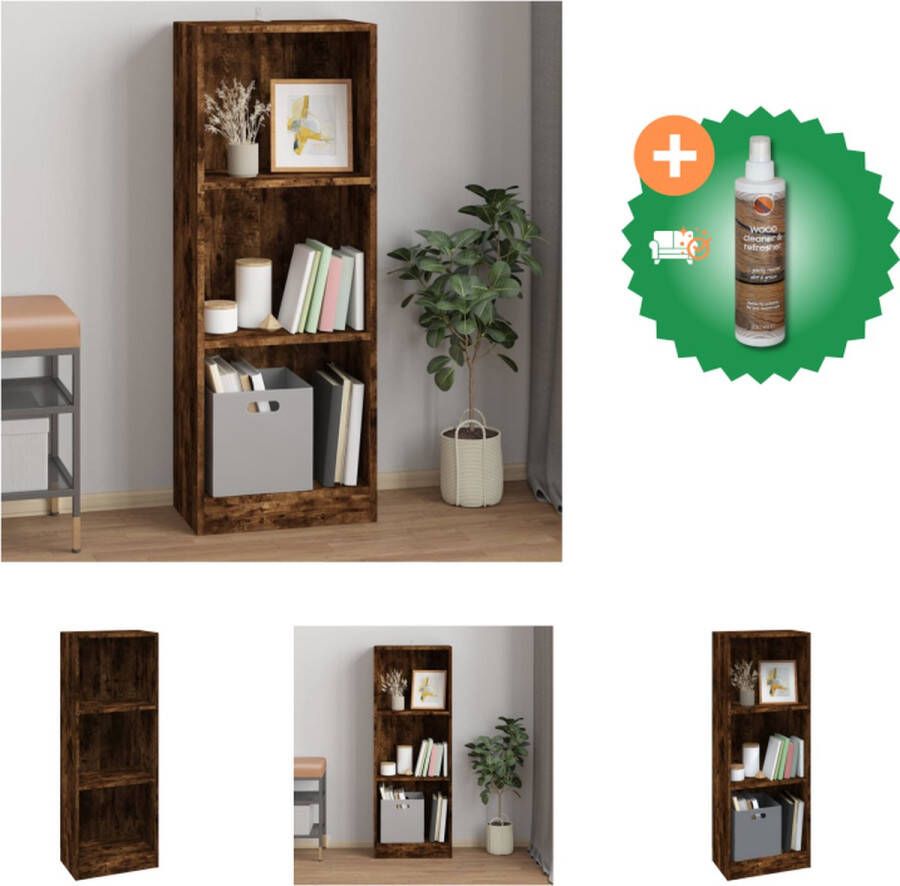 VidaXL Boekenkast Gerookt eiken 40 x 24 x 109 cm Voldoende opbergruimte Kast Inclusief Houtreiniger en verfrisser