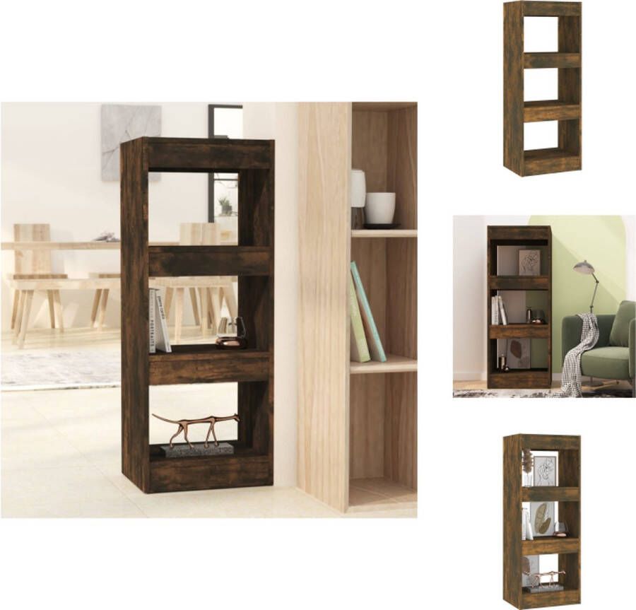 VidaXL Boekenkast gerookt eiken 40 x 30 x 103 cm veelzijdig wandmontage Kast
