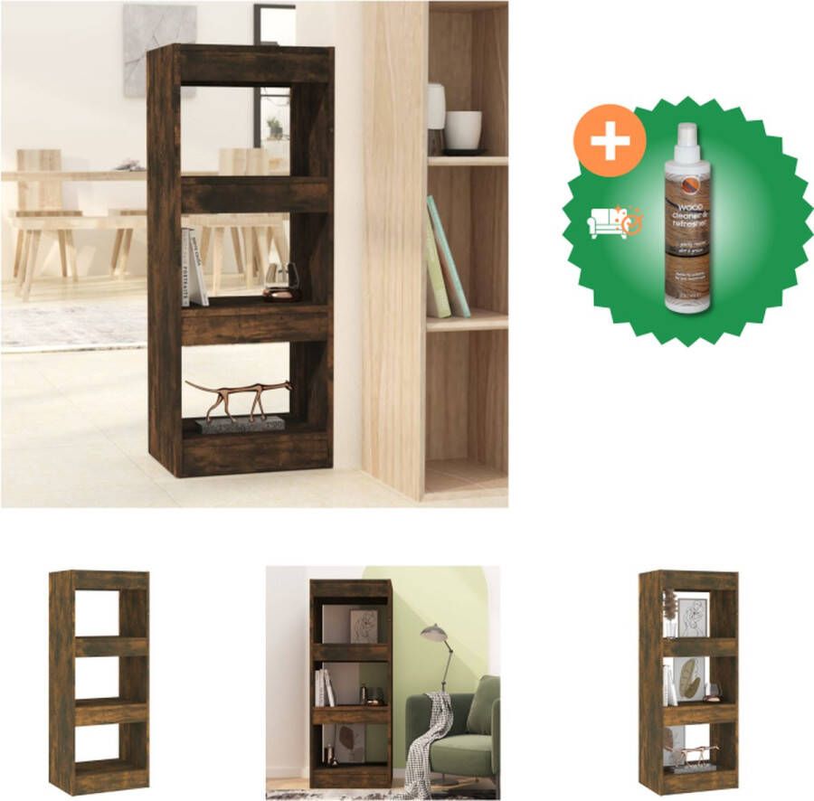 VidaXL Boekenkast gerookt eiken 40 x 30 x 103 cm veelzijdig wandmontage Kast Inclusief Houtreiniger en verfrisser
