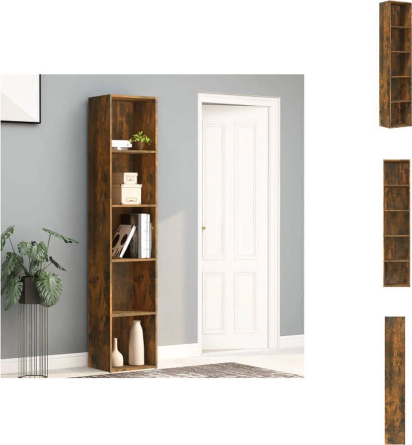 VidaXL Boekenkast Gerookt Eiken 40 x 30 x 189 cm Hoogwaardig Materiaal Kast