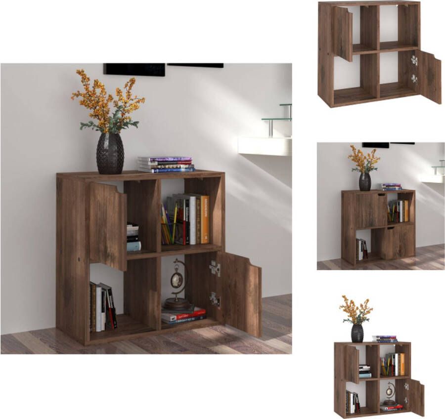 VidaXL Boekenkast Gerookt Eiken 60 x 27.5 x 59.5 cm Wandmontage Kast