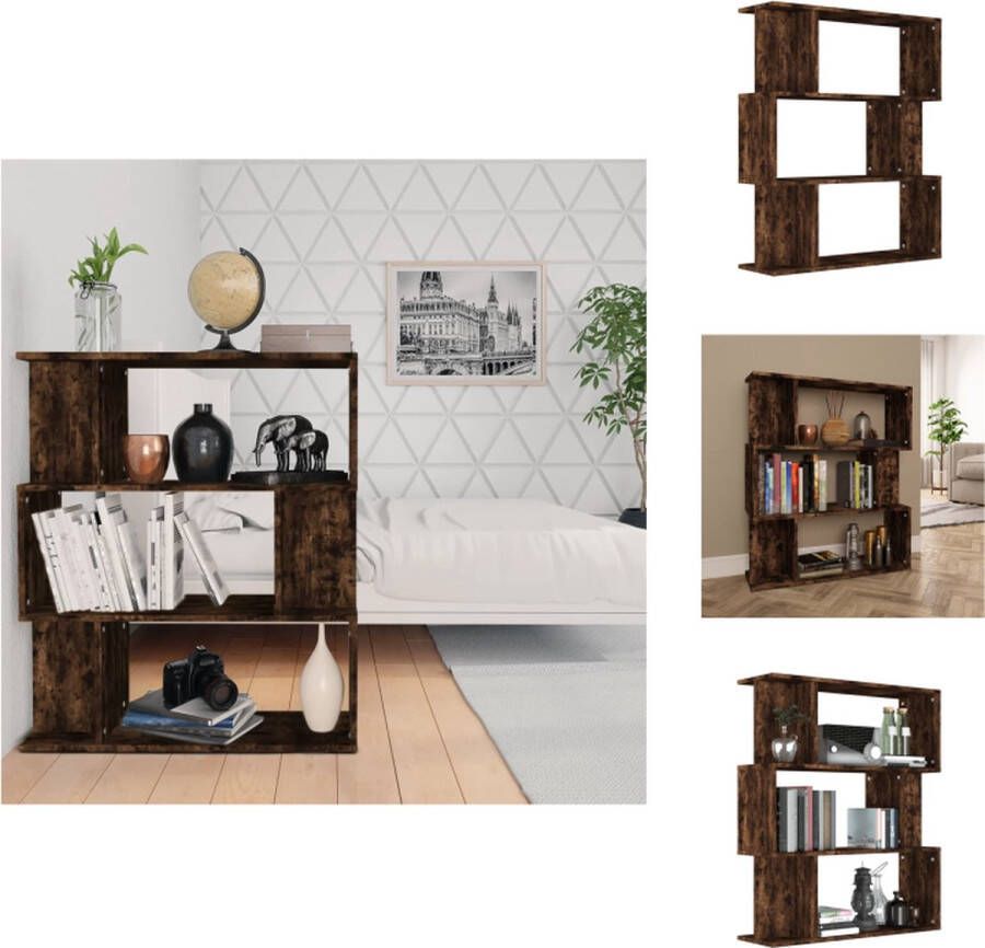 VidaXL Boekenkast Gerookt eiken 80 x 24 x 96 cm Duurzaam Veelzijdig Eenvoudig schoon te maken Montagehandleiding inbegrepen Kast