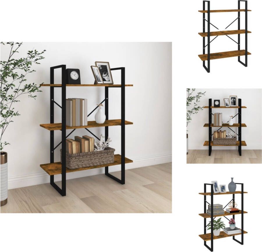VidaXL Boekenkast Gerookt eiken 80 x 30 x 105 cm Praktisch materiaal voldoende opbergruimte Kast