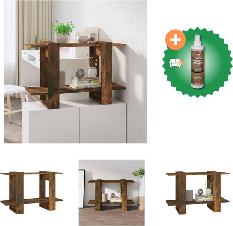 VidaXL Boekenkast kamerscherm 80x30x51 cm gerookt eikenkleurig Kast Inclusief Houtreiniger en verfrisser