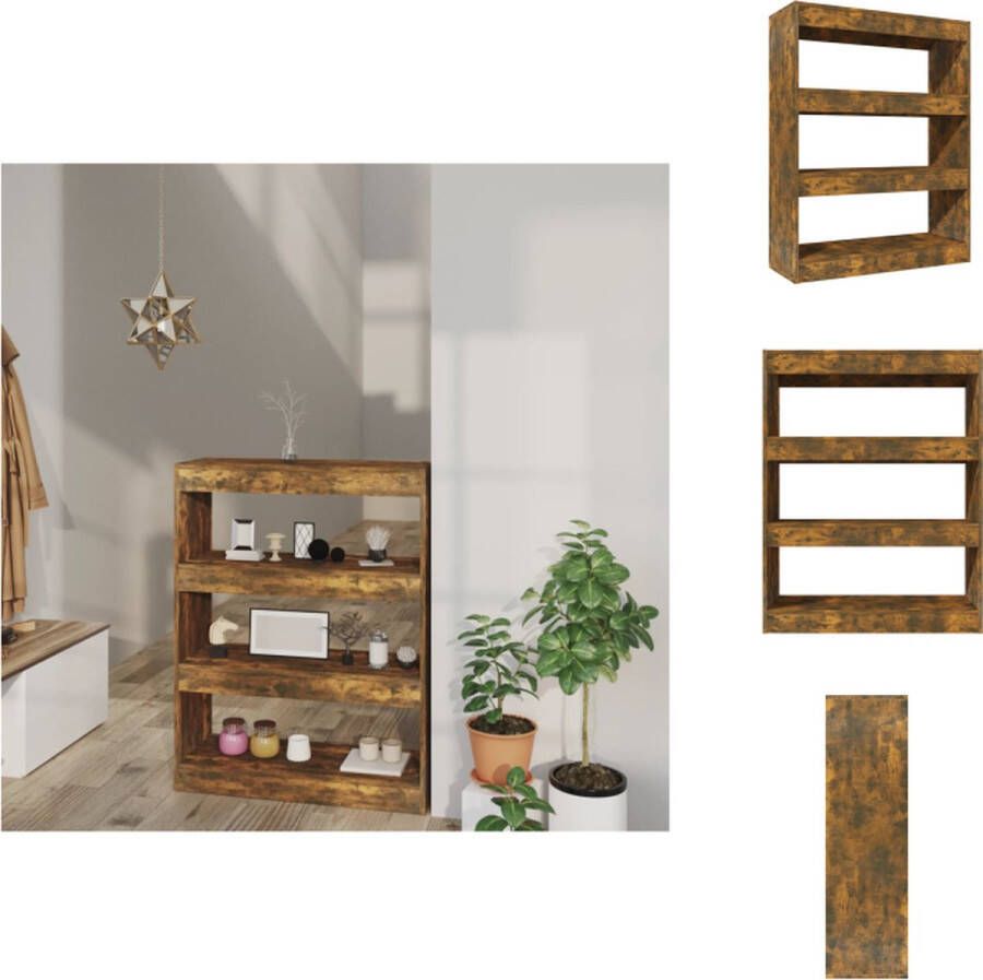 VidaXL Boekenkast Gerookt Eiken 80x30x103 cm Stevig en veelzijdig Montage vereist Kast