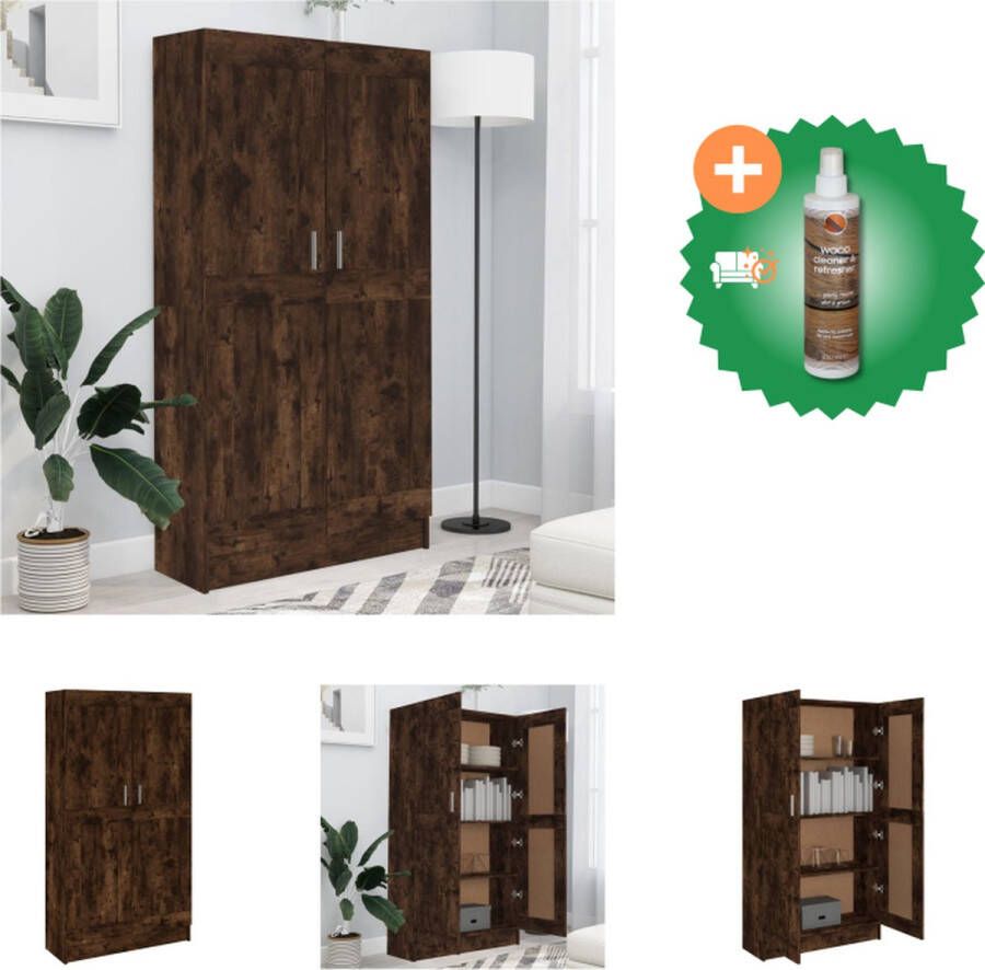 VidaXL Boekenkast Gerookt Eiken 82.5 x 30.5 x 150 cm Duurzaam materiaal Kast Inclusief Houtreiniger en verfrisser