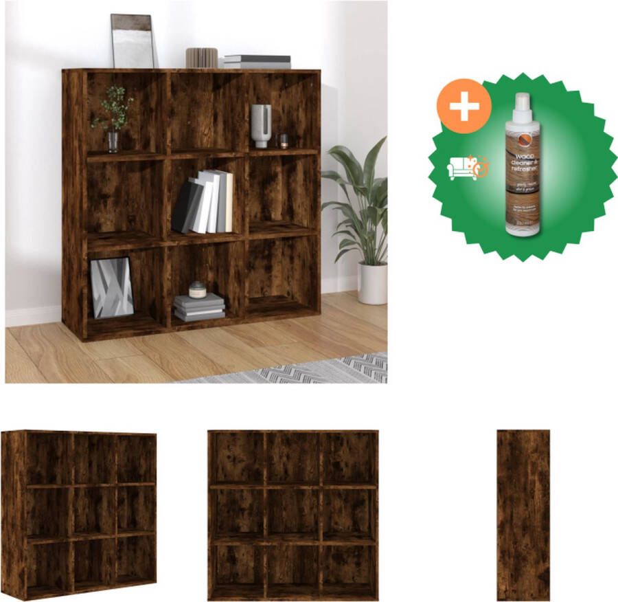 VidaXL Boekenkast Gerookt Eiken 98 x 30 x 98 cm Praktisch Materiaal Kast Inclusief Houtreiniger en verfrisser