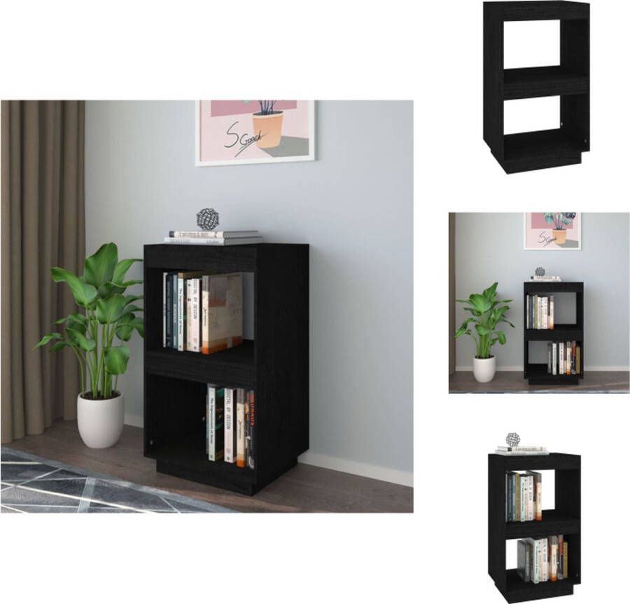 VidaXL Boekenkast Boekenkasten Houten Boekenkast Boekenschap Boekenkast 40x35x71 cm massief grenenhout zwart