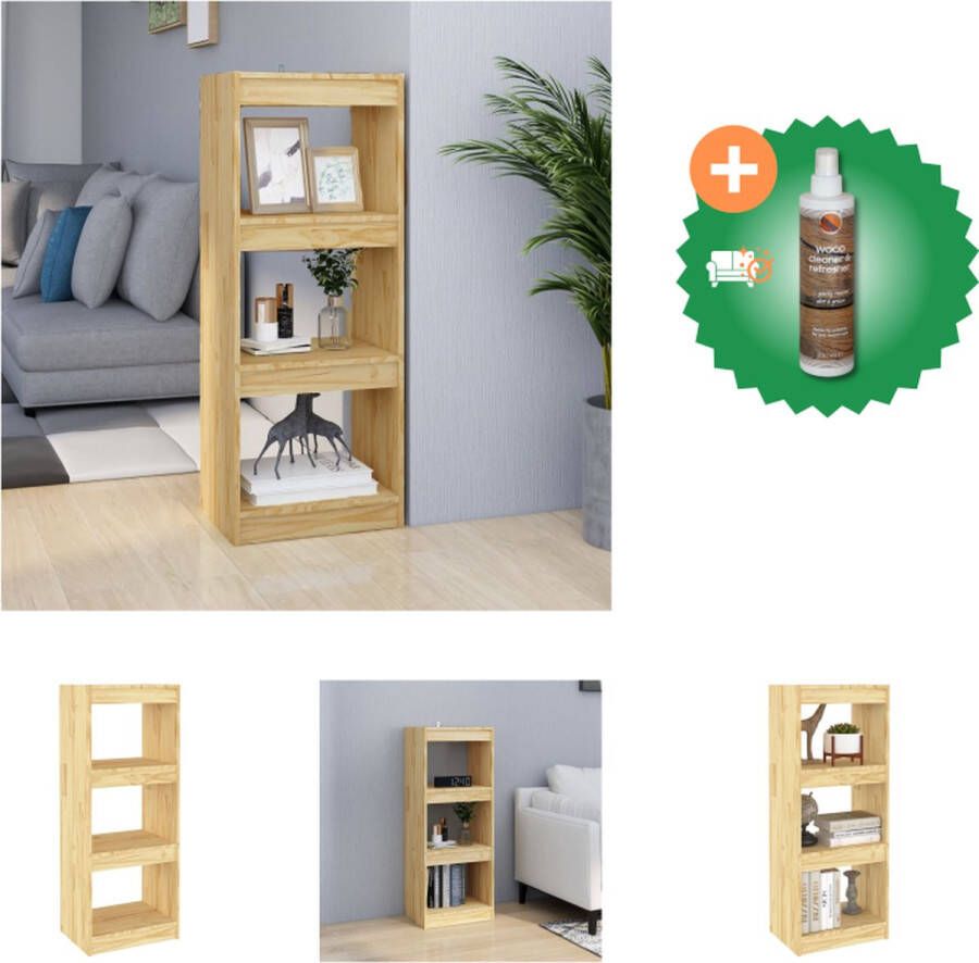 VidaXL Boekenkast kamerscherm 40x30x103-5 cm massief grenenhout Kast Inclusief Houtreiniger en verfrisser