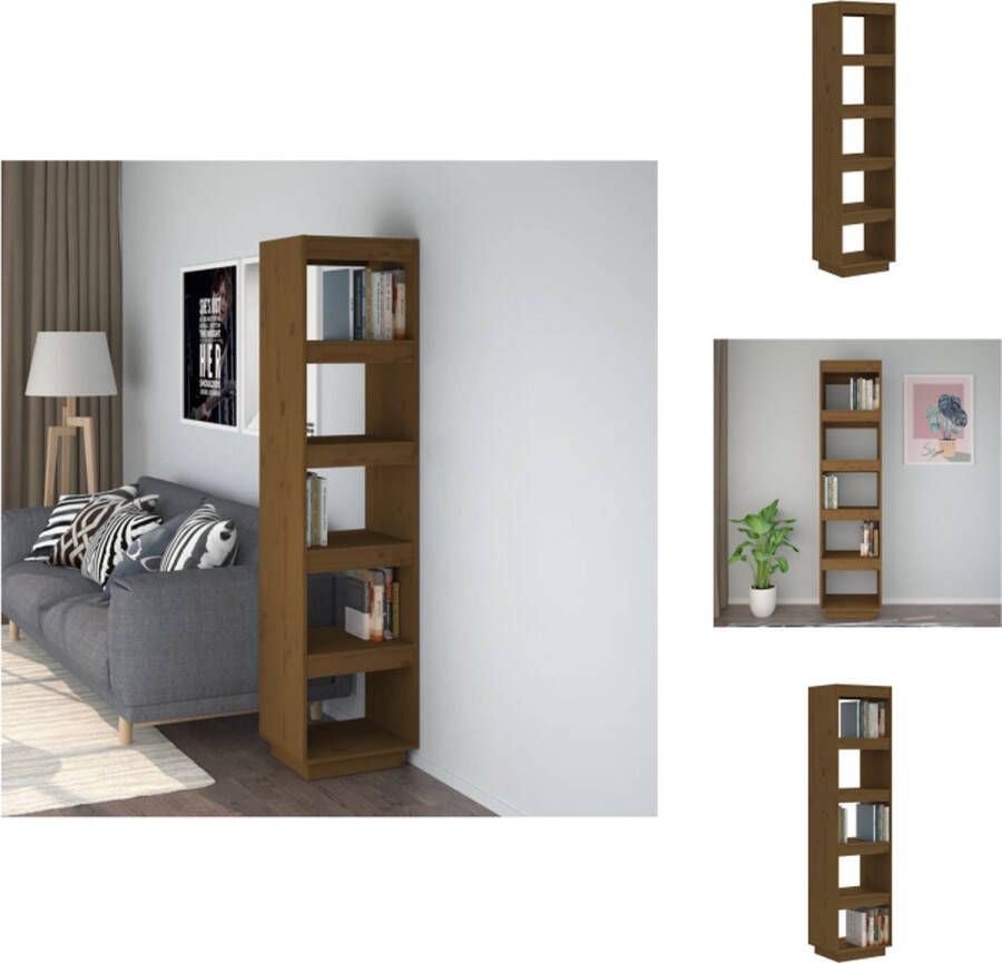 VidaXL Boekenkast Boekenkasten Boekenrek Boekenschap Boekenkast kamerscherm 40x35x167 cm grenenhout honingbruin