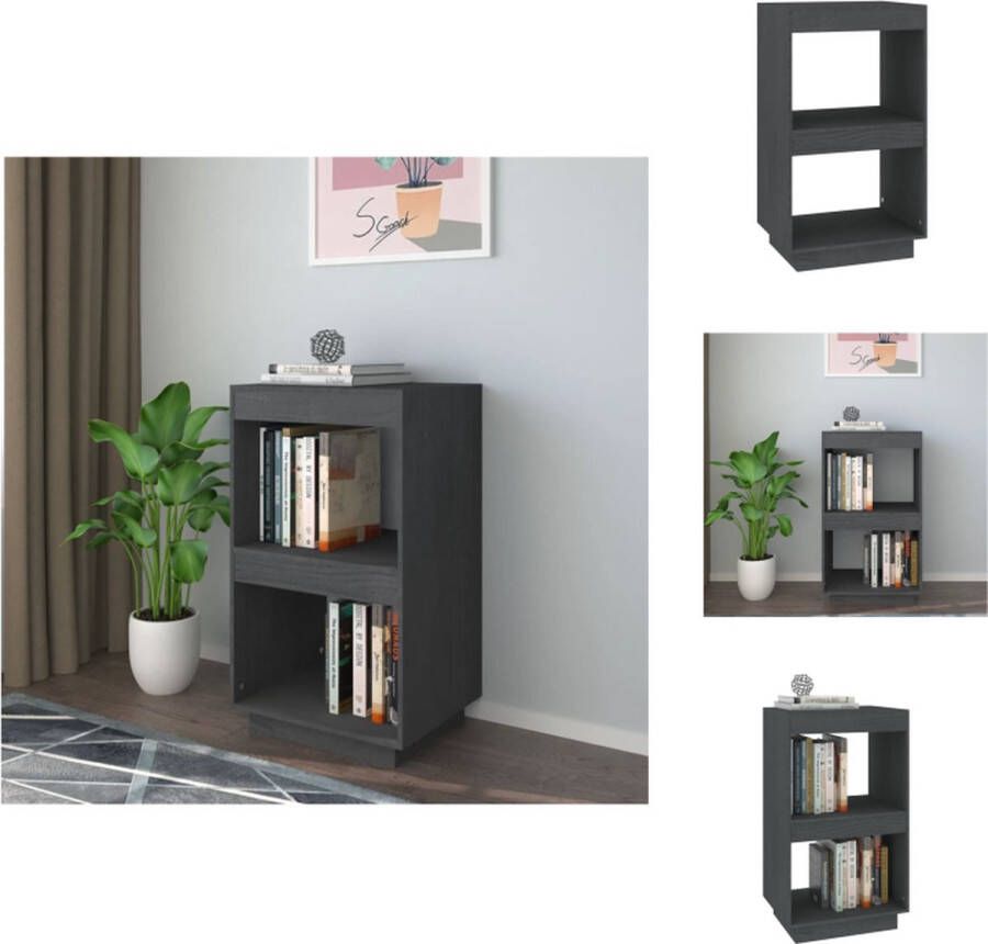 VidaXL Boekenkast Boekenkasten Houten Boekenkast Boekenschap Boekenkast 40x35x71 cm massief grenenhout grijs