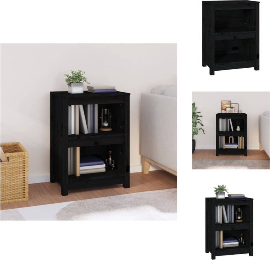 VidaXL Boekenkast Kast Boekenplank Opbergruimte Boekenkast 50x35x68 cm massief grenenhout zwart