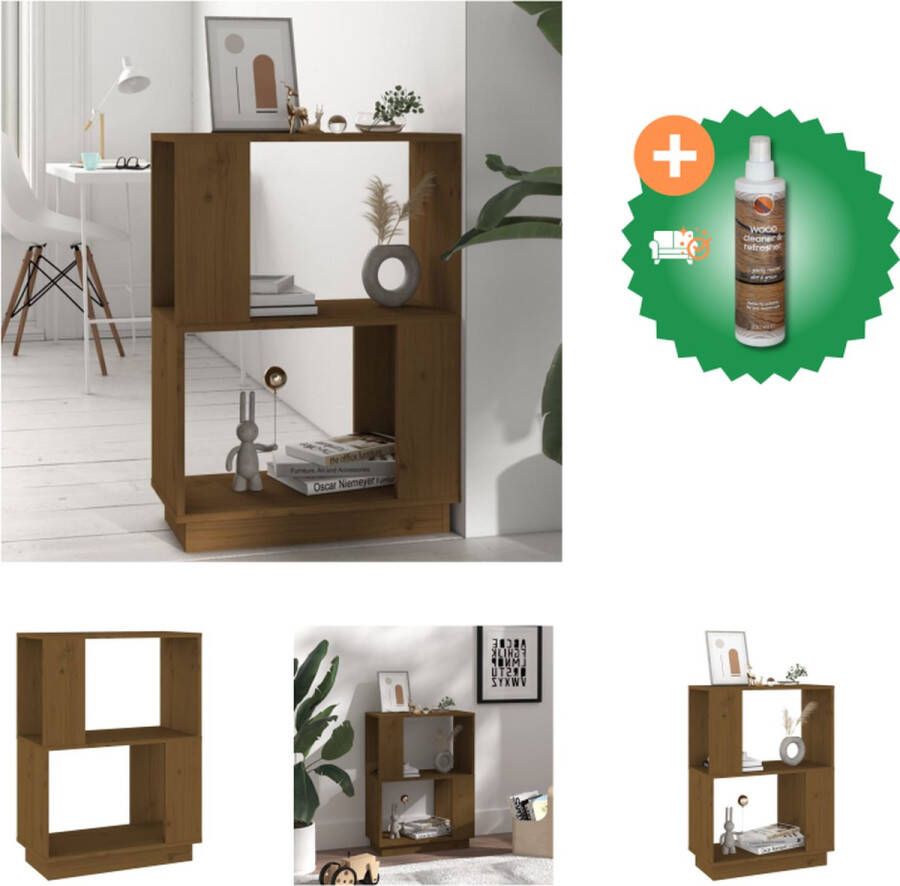 VidaXL Boekenkast kamerscherm 51x25x70 cm grenenhout honingbruin Kast Inclusief Houtreiniger en verfrisser