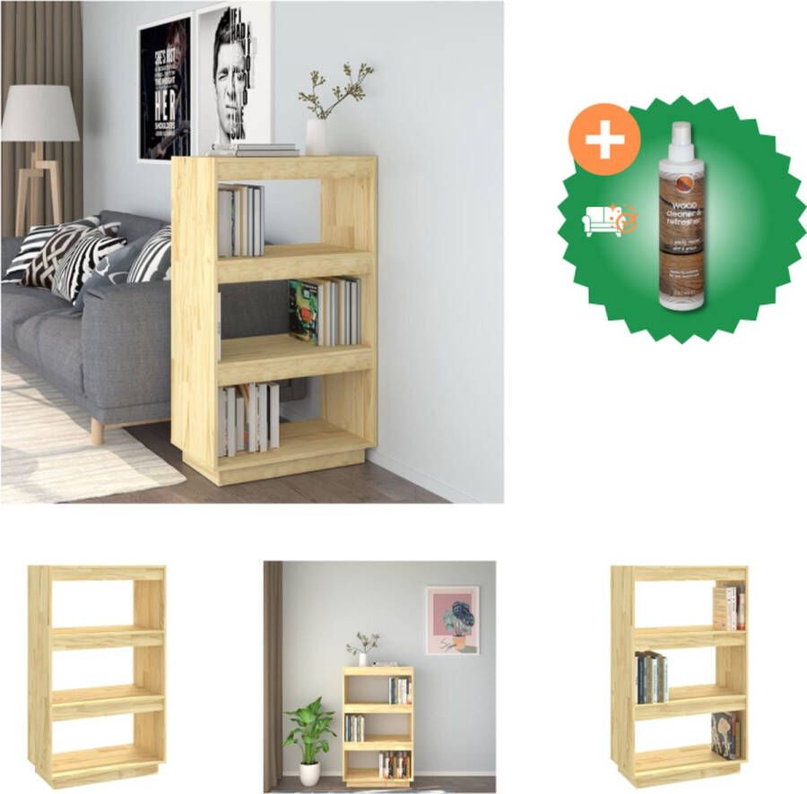 VidaXL Boekenkast Grenenhout 60 x 35 x 103 cm Decoratief en praktisch Kast Inclusief Houtreiniger en verfrisser