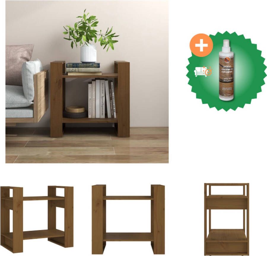 VidaXL Boekenkast kamerscherm 60x35x57 cm massief hout honingbruin Kast Inclusief Houtreiniger en verfrisser