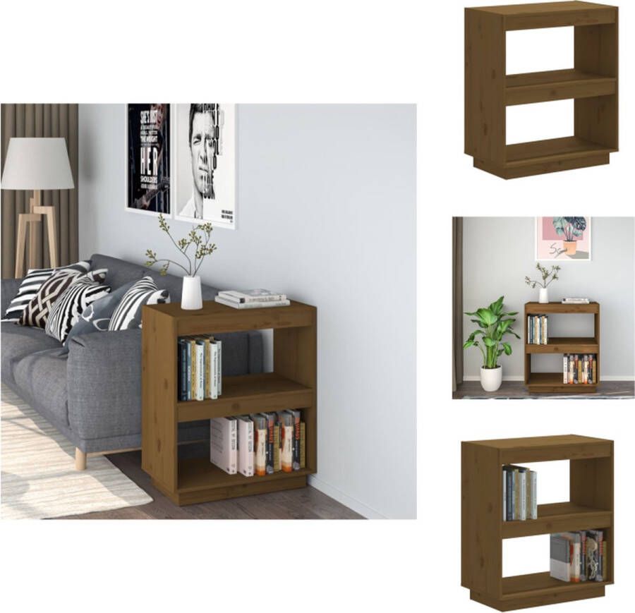 VidaXL Boekenkast Boekenkasten Boekenrek Boekenschap Boekenkast 60x35x71 cm massief grenenhout honingbruin