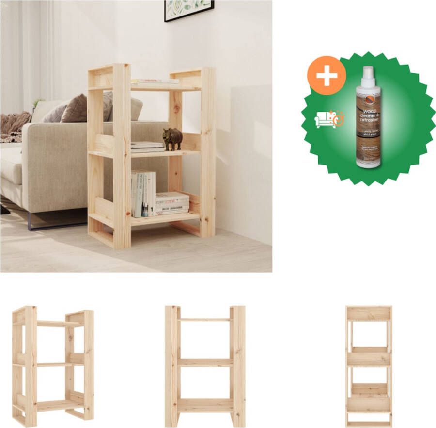 VidaXL Boekenkast kamerscherm 60x35x91 cm massief grenenhout Kast Inclusief Houtreiniger en verfrisser