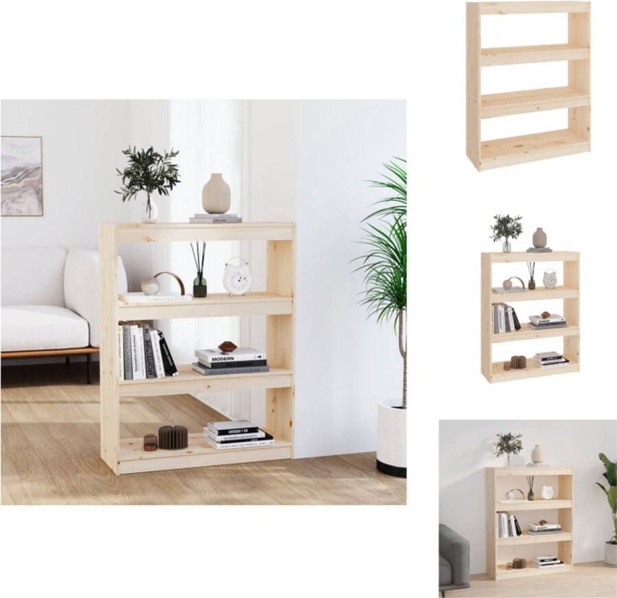 VidaXL Boekenkast Boekenkasten Opbergkast Kast Boekenkast kamerscherm 80x30x103 5 cm massief grenenhout - Foto 2