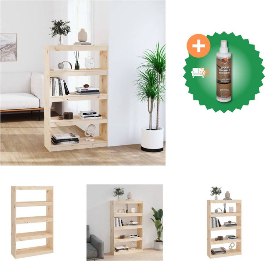 VidaXL Boekenkast Grenenhout 80 x 30 x 135.5 cm opbergkast+decoratie Kast Inclusief Houtreiniger en verfrisser