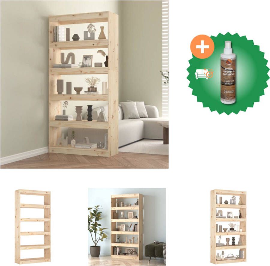 VidaXL Boekenkast kamerscherm 80x30x167-4 cm massief grenenhout Kast Inclusief Houtreiniger en verfrisser