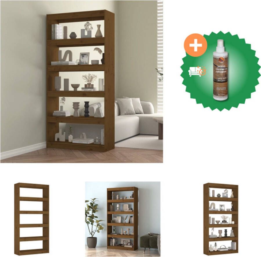 VidaXL Boekenkast kamerscherm 80x30x167-4 cm grenenhout honingbruin Kast Inclusief Houtreiniger en verfrisser