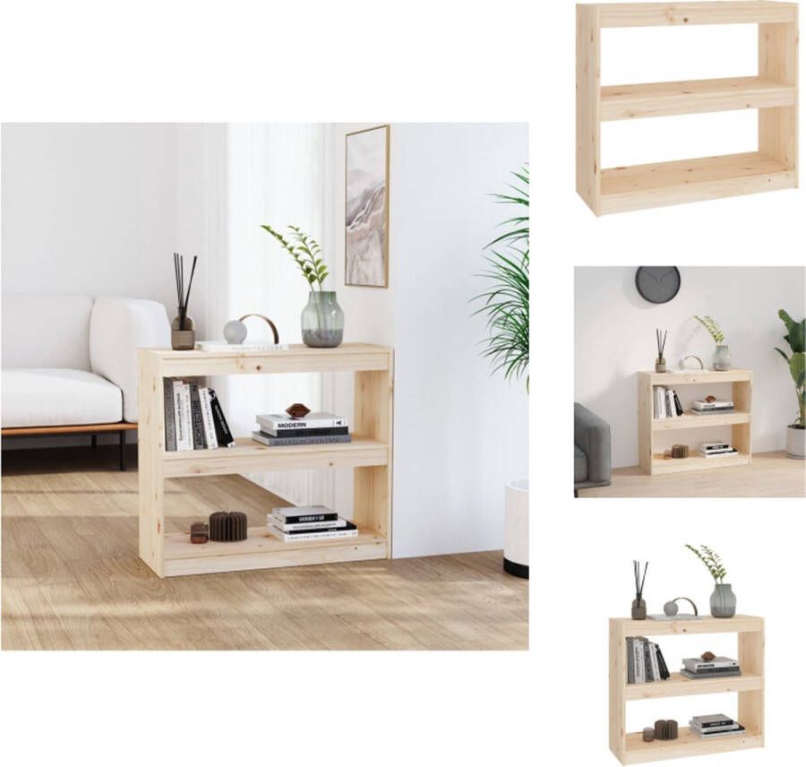 VidaXL Boekenkast Grenenhout 80 x 30 x 71.5 cm Strak Ontwerp Opbergruimte Kamerscherm Montage vereist Kast