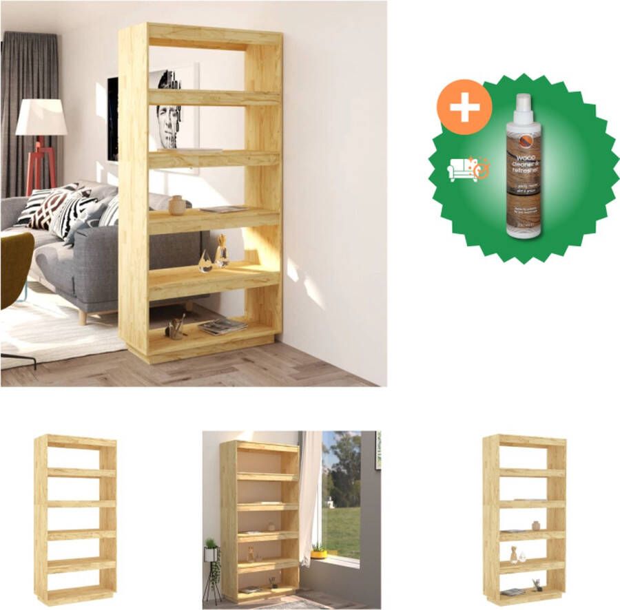 VidaXL Boekenkast Grenenhout 80 x 35 x 167 cm Decoratief en praktisch Montage vereist Kast Inclusief Houtreiniger en verfrisser