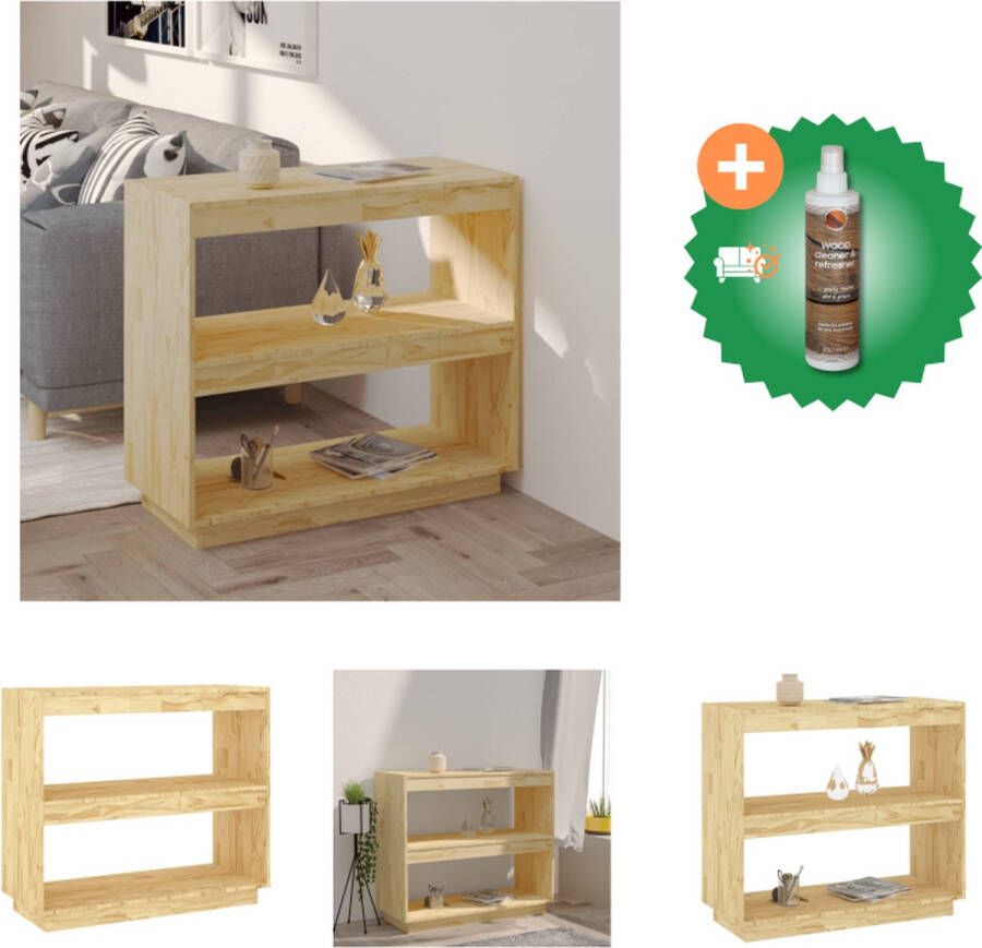 VidaXL Boekenkast Grenenhout 80 x 35 x 71 cm Strak ontwerp Kast Inclusief Houtreiniger en verfrisser