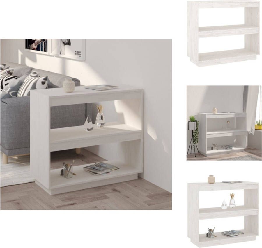 VidaXL Boekenkast Boekenkasten Houten Boekenkast Boekenschap Boekenkast 80x35x71 cm massief grenenhout wit - Foto 2