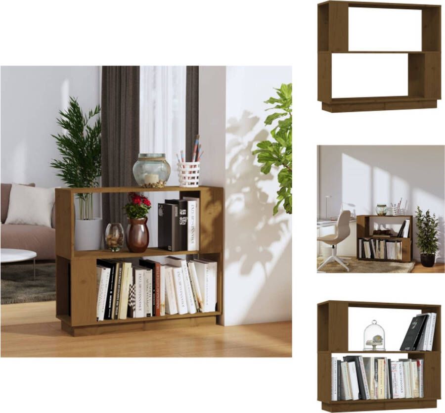VidaXL Boekenkast Boekenkasten Opbergkast Boekenrek Boekenkast kamerscherm 80x25x70 cm massief hout honingbruin