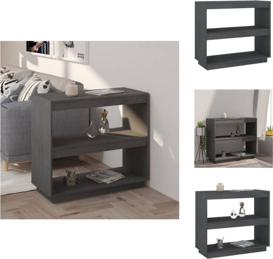 VidaXL Boekenkast Boekenkasten Houten Boekenkast Boekenschap Boekenkast 80x35x71 cm massief grenenhout grijs