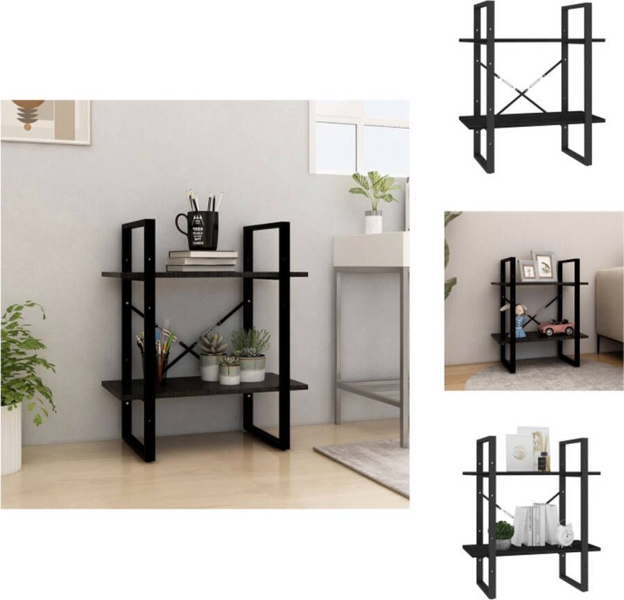 VidaXL Boekenkast Boekenkasten Houten Boekenkast Houten Boekenkasten Boekenkast met 2 schappen 60x30x70 cm massief grenenhout zwart