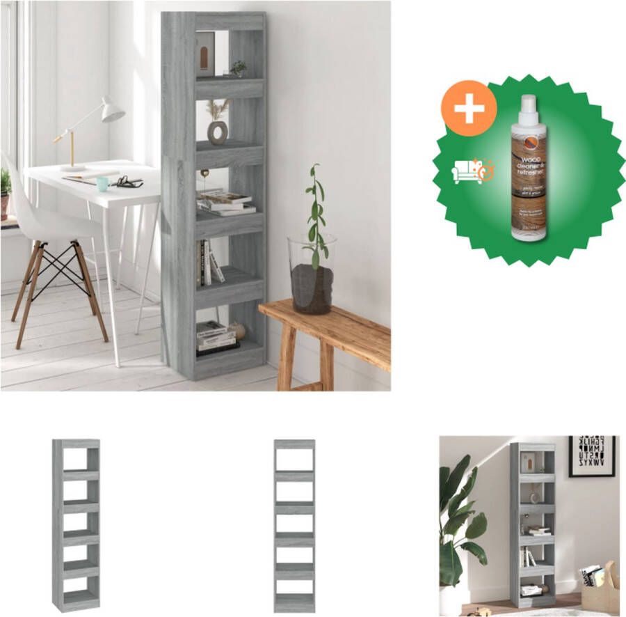 VidaXL Boekenkast kamerscherm 40x30x166 cm grijs sonoma eikenkleurig Kast Inclusief Houtreiniger en verfrisser