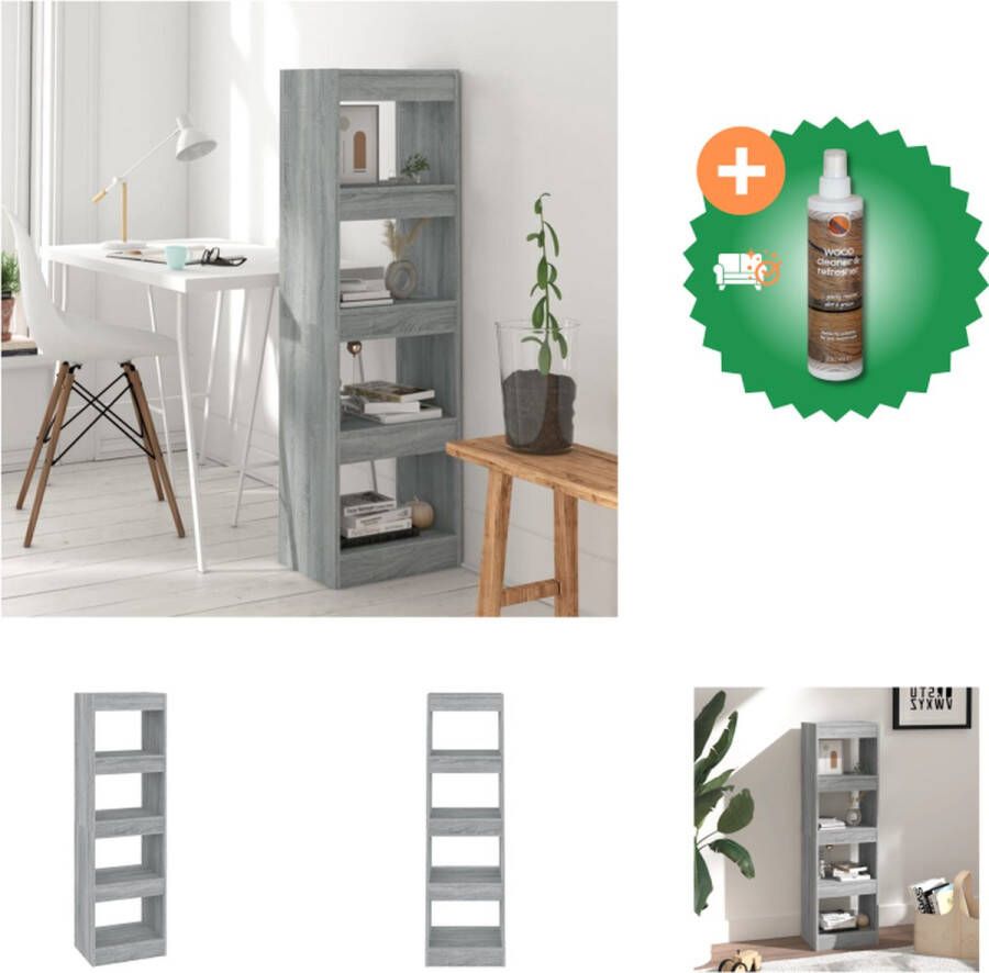 VidaXL Boekenkast kamerscherm 40x30x135 cm grijs sonoma eikenkleurig Kast Inclusief Houtreiniger en verfrisser