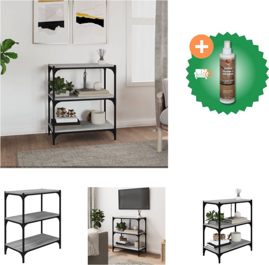 VidaXL Boekenkast Grijs Sonoma Eiken 60 x 33 x 70.5 cm Duurzaam materiaal Kast Inclusief Houtreiniger en verfrisser