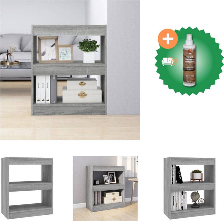 VidaXL Boekenkast kamerscherm 60x30x72 cm grijs sonoma eikenkleurig Kast Inclusief Houtreiniger en verfrisser